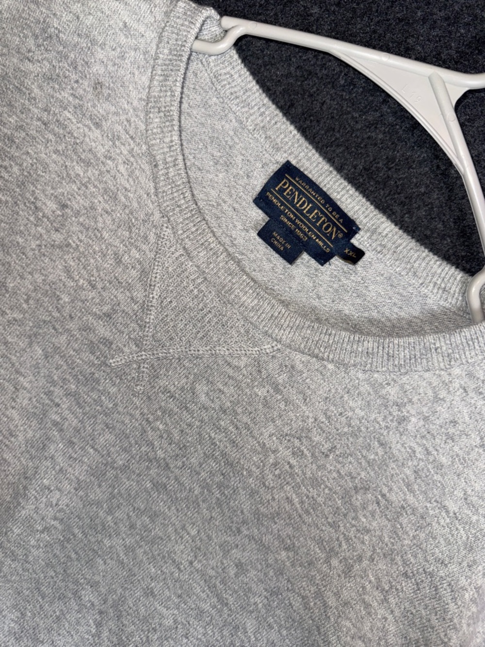 Pendleton Men's Light Heather Gray Crewneck Sweater 2XL